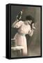 Woman Toasting with Champagne Flute-null-Framed Stretched Canvas