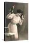 Woman Toasting with Champagne Flute-null-Stretched Canvas