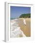 Woman Tourist Walking Along the Beach, Kovalam, Kerala State, India, Asia-Gavin Hellier-Framed Photographic Print