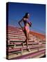 Woman Training on Stadium Stairs-null-Stretched Canvas