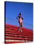 Woman Training on Stadium Stairs-null-Stretched Canvas