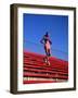 Woman Training on Stadium Stairs-null-Framed Photographic Print