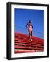 Woman Training on Stadium Stairs-null-Framed Photographic Print