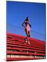 Woman Training on Stadium Stairs-null-Mounted Photographic Print