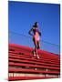 Woman Training on Stadium Stairs-null-Mounted Photographic Print