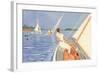 Woman Trimming the Sail-null-Framed Art Print