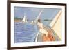 Woman Trimming the Sail-null-Framed Premium Giclee Print