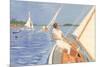 Woman Trimming the Sail-null-Mounted Premium Giclee Print