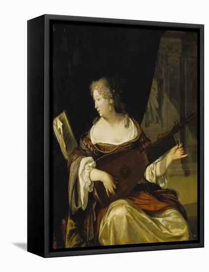 Woman Tuning Her Lute, 1678-Eglon Hendrick Van Der Neer-Framed Stretched Canvas