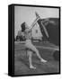 Woman Turning Propeller to Start Plane-David Scherman-Framed Stretched Canvas