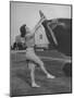 Woman Turning Propeller to Start Plane-David Scherman-Mounted Photographic Print