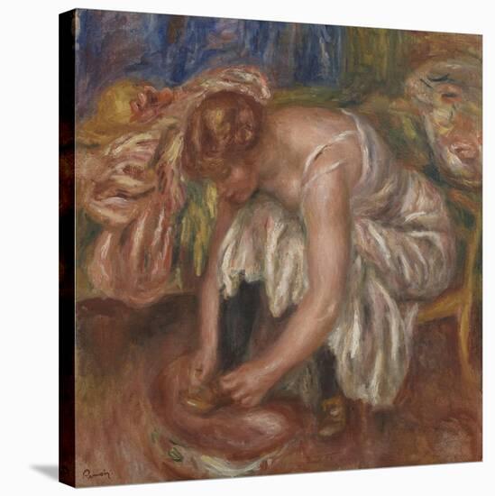 Woman tying her Shoe, 1918 by Pierre Auguste Renoir-Pierre Auguste Renoir-Stretched Canvas