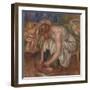 Woman tying her Shoe, 1918 by Pierre Auguste Renoir-Pierre Auguste Renoir-Framed Giclee Print