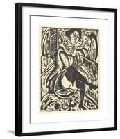 Woman Tying Her Shoe-Ernst Ludwig Kirchner-Framed Premium Giclee Print