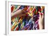 Woman Tying Lucky Ribbon at Igreja Nosso Senhor do Bonfim Church, Salvador, Bahia, Brazil-Yadid Levy-Framed Photographic Print