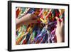 Woman Tying Lucky Ribbon at Igreja Nosso Senhor do Bonfim Church, Salvador, Bahia, Brazil-Yadid Levy-Framed Photographic Print