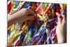 Woman Tying Lucky Ribbon at Igreja Nosso Senhor do Bonfim Church, Salvador, Bahia, Brazil-Yadid Levy-Mounted Photographic Print