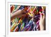 Woman Tying Lucky Ribbon at Igreja Nosso Senhor do Bonfim Church, Salvador, Bahia, Brazil-Yadid Levy-Framed Photographic Print