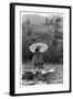 Woman under a Parasol Having a Picnic, C1950-1969-null-Framed Giclee Print