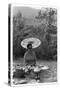 Woman under a Parasol Having a Picnic, C1950-1969-null-Stretched Canvas