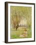 Woman Under the Willows-Claude Monet-Framed Art Print