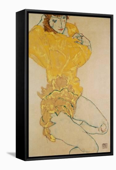 Woman Undressing, 1914-Egon Schiele-Framed Stretched Canvas