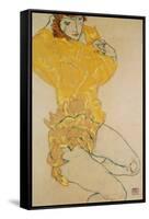 Woman Undressing, 1914-Egon Schiele-Framed Stretched Canvas