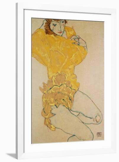 Woman Undressing, 1914-Egon Schiele-Framed Giclee Print