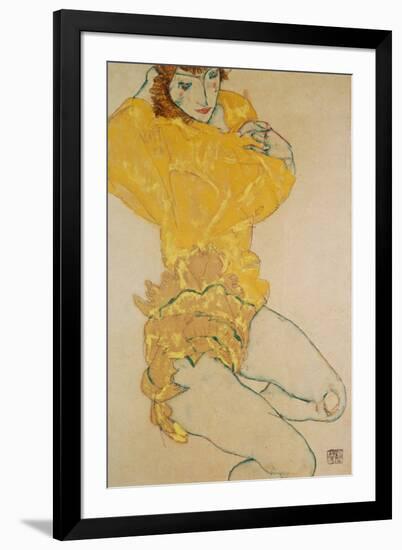 Woman Undressing, 1914-Egon Schiele-Framed Giclee Print