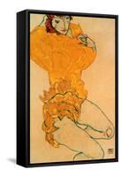 Woman Undressing, 1914-Egon Schiele-Framed Stretched Canvas