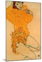 Woman Undressing, 1914-Egon Schiele-Mounted Giclee Print