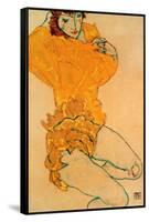 Woman Undressing, 1914-Egon Schiele-Framed Stretched Canvas