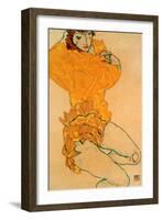 Woman Undressing, 1914-Egon Schiele-Framed Giclee Print