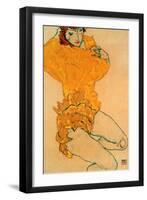 Woman Undressing, 1914-Egon Schiele-Framed Giclee Print