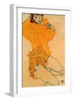 Woman Undressing, 1914-Egon Schiele-Framed Giclee Print