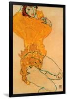 Woman Undressing, 1914-Egon Schiele-Framed Giclee Print