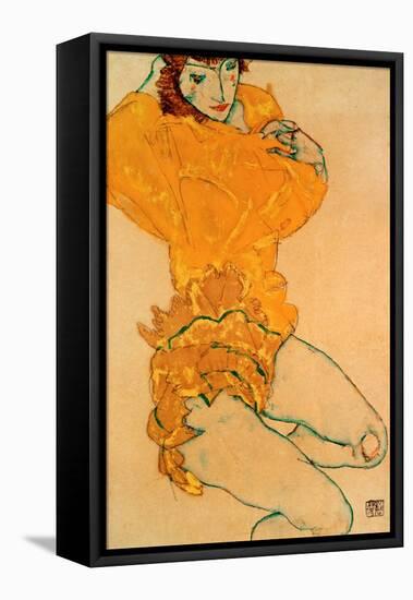 Woman Undressing, 1914-Egon Schiele-Framed Stretched Canvas