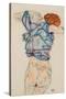 Woman Undressing-Egon Schiele-Stretched Canvas