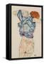 Woman Undressing-Egon Schiele-Framed Stretched Canvas