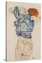 Woman Undressing-Egon Schiele-Stretched Canvas