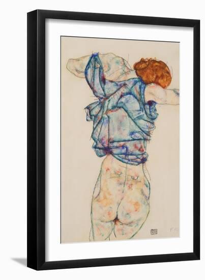 Woman Undressing-Egon Schiele-Framed Giclee Print