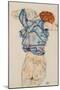 Woman Undressing-Egon Schiele-Mounted Giclee Print