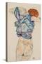 Woman Undressing-Egon Schiele-Stretched Canvas