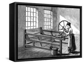 Woman Using a Spinning Jenny, C1880-null-Framed Stretched Canvas