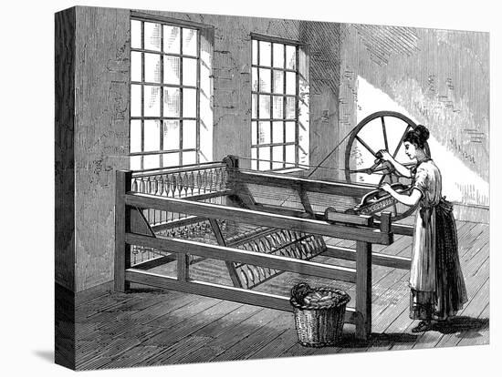 Woman Using a Spinning Jenny, C1880-null-Stretched Canvas