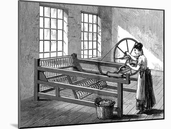 Woman Using a Spinning Jenny, C1880-null-Mounted Giclee Print