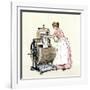 Woman Using Bradford's Vowel Washing-Machine with the New Acorn Wringer-null-Framed Giclee Print