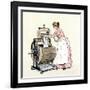 Woman Using Bradford's Vowel Washing-Machine with the New Acorn Wringer-null-Framed Giclee Print