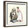 Woman Using Bradford's Vowel Washing-Machine with the New Acorn Wringer-null-Framed Giclee Print