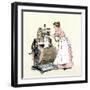 Woman Using Bradford's Vowel Washing-Machine with the New Acorn Wringer-null-Framed Giclee Print